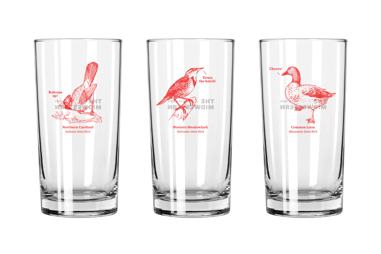 Mockups of glassware for The Midwestern