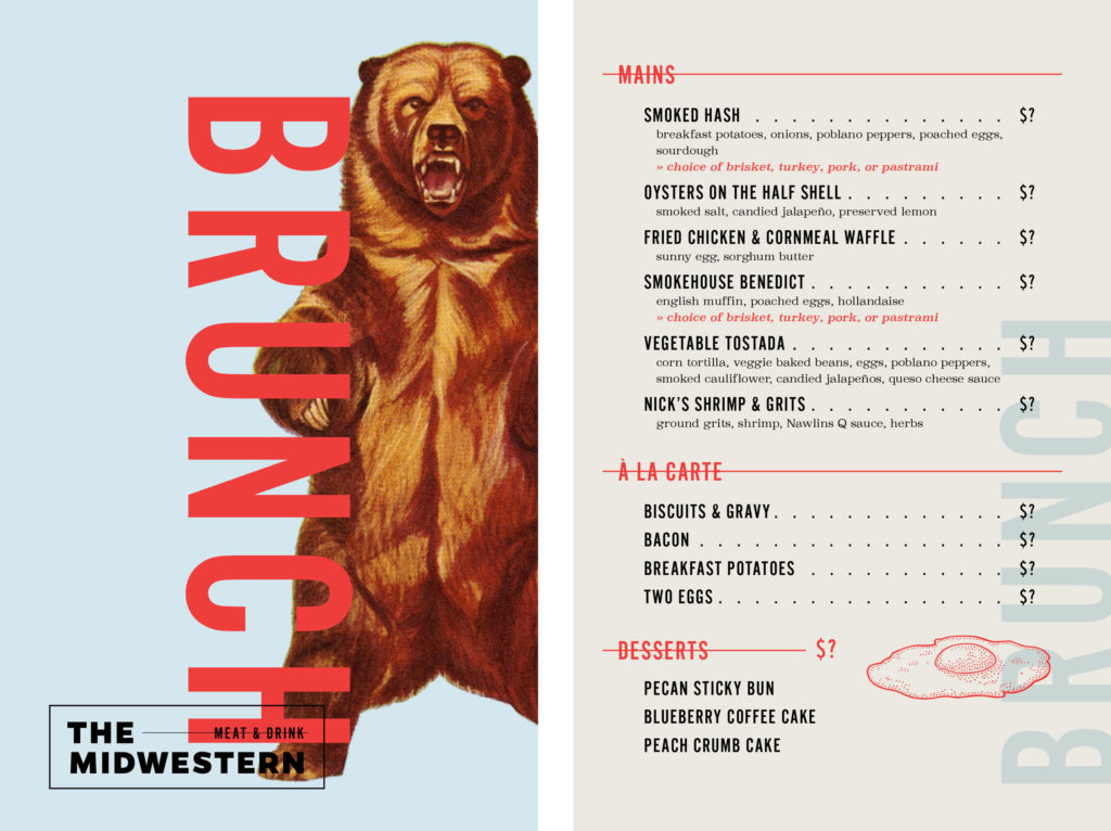 The Midwestern brunch menu