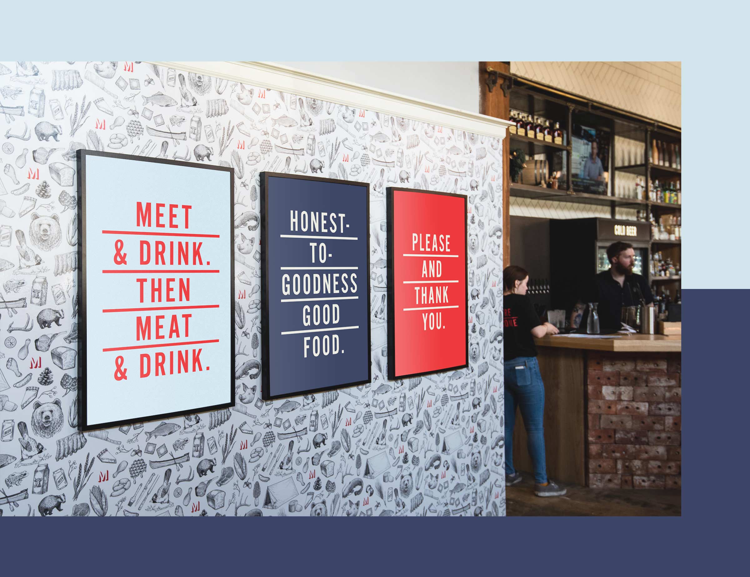 Restaurant branding graphic posters and wallpaper