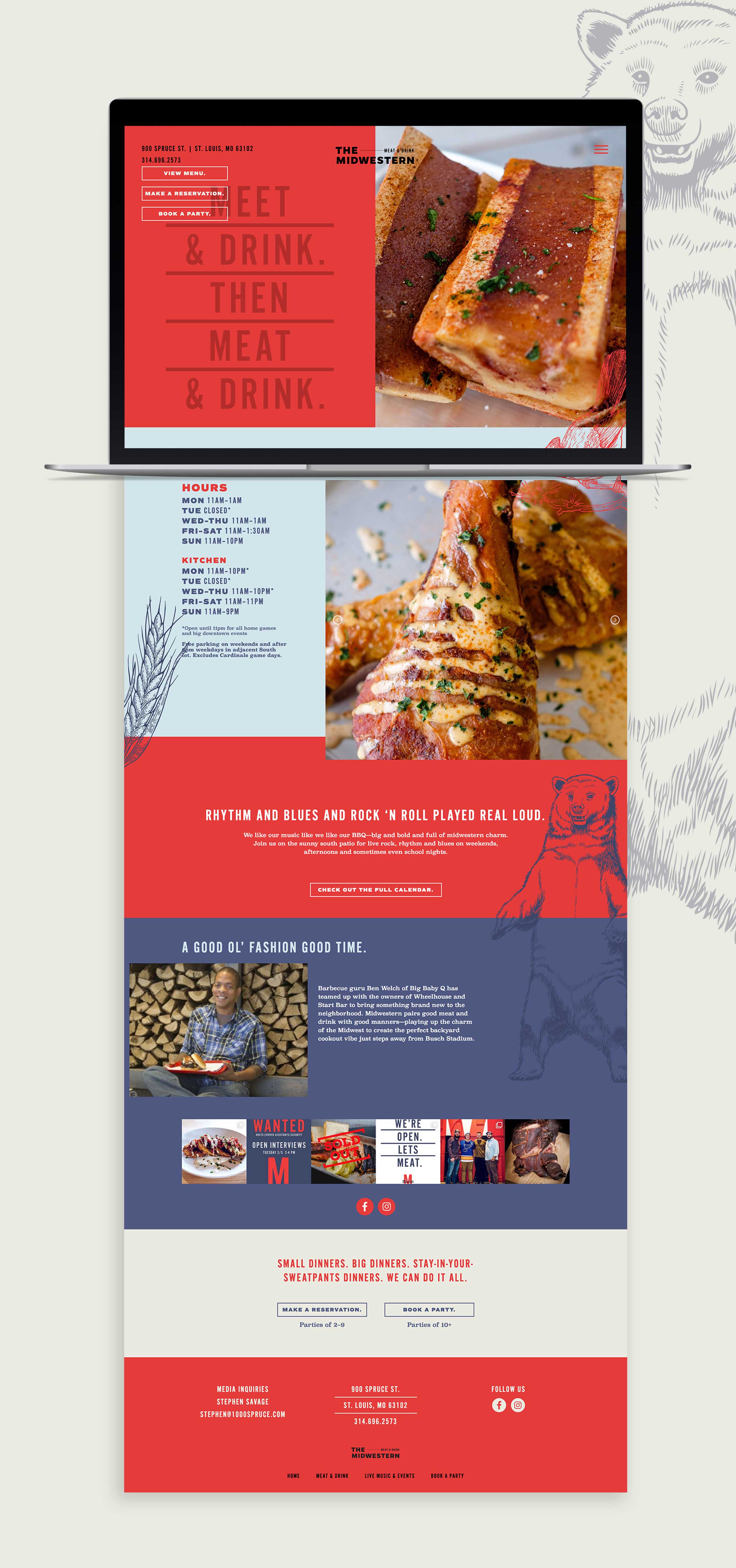 Restaurant branding website design