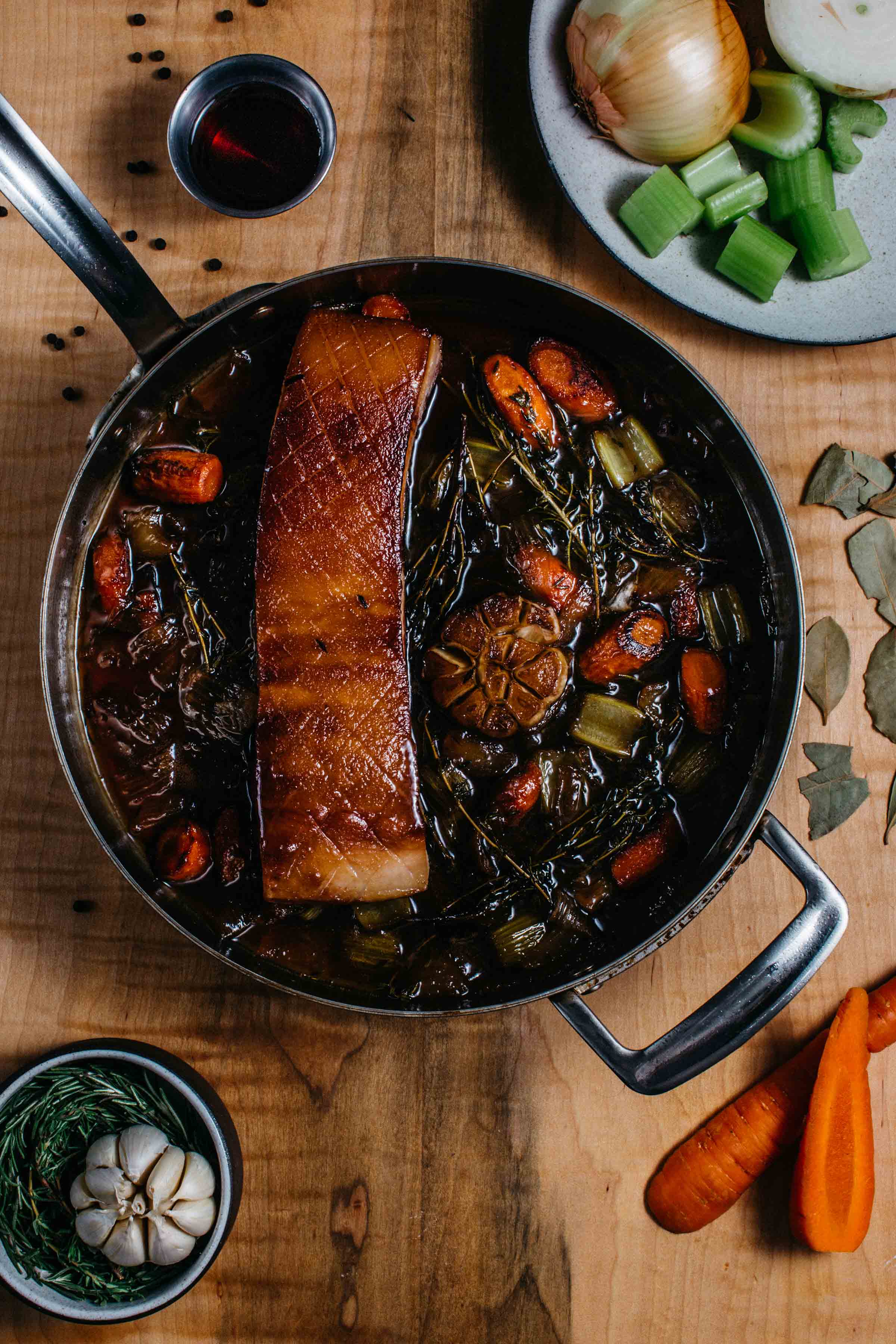 Small Circle cookbook recipe - maple braised bacon