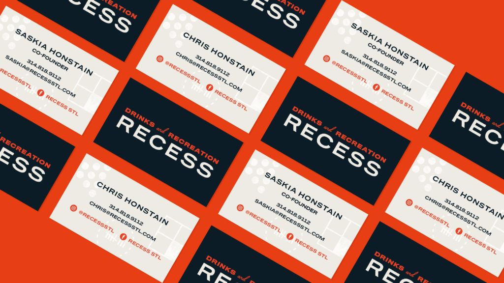Recess branding business card designs