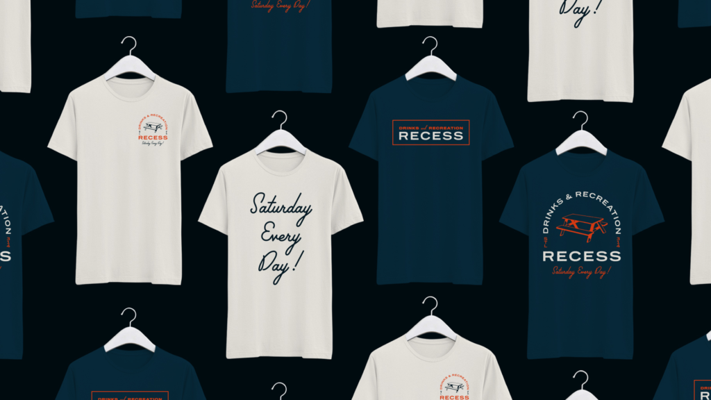 Recess branding t-shirts