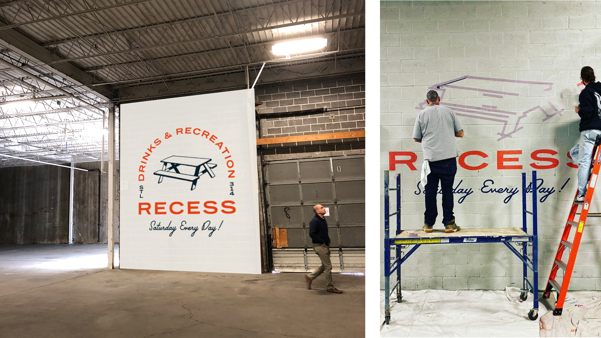 Recess Branding Painted Wall