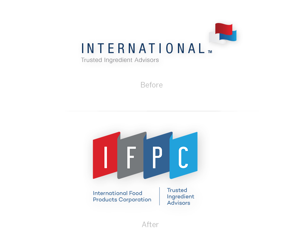The before and after of IFPC's logos