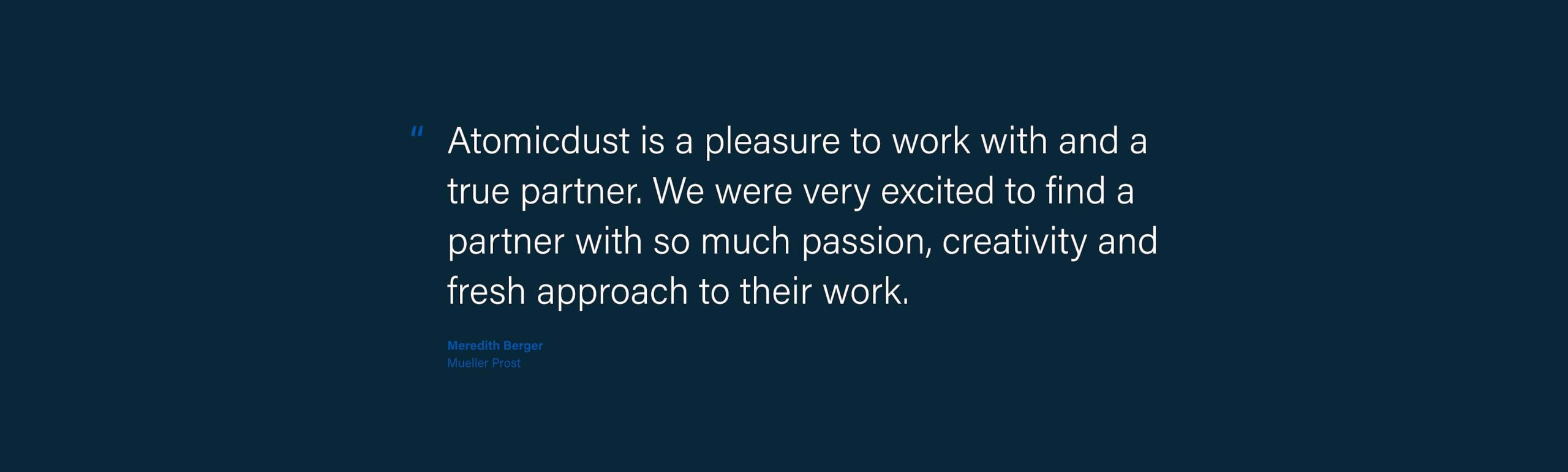 Atomicdust client Testimonial