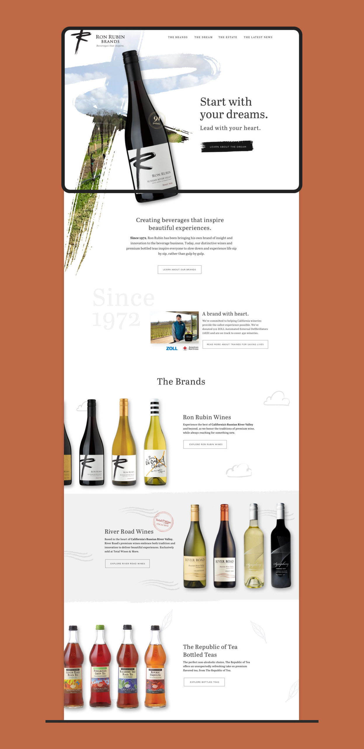 The homepage of Ron Rubin's website design