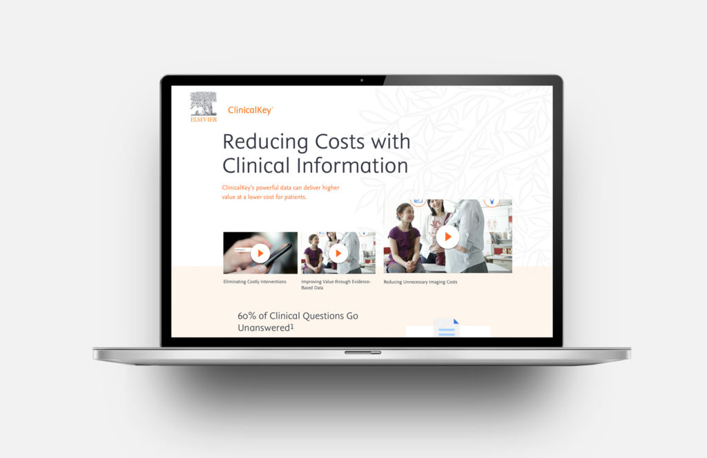 ClinicalKey cost marketing campaign homepage