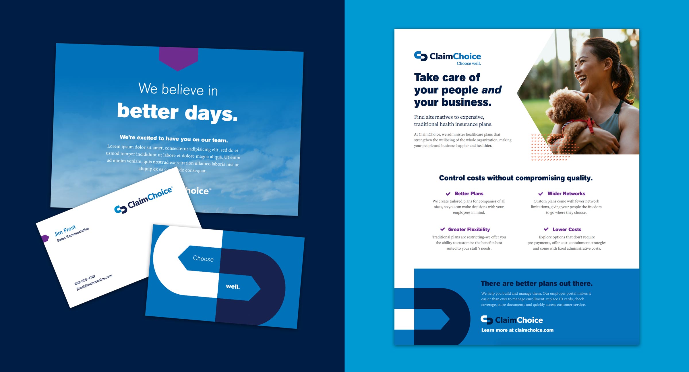 ClaimChoice branding on marketing print collateral