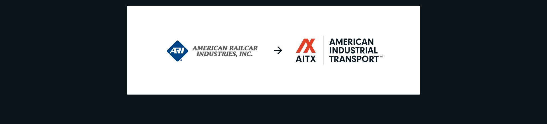 American Industrial Transport's old logo and new logo design