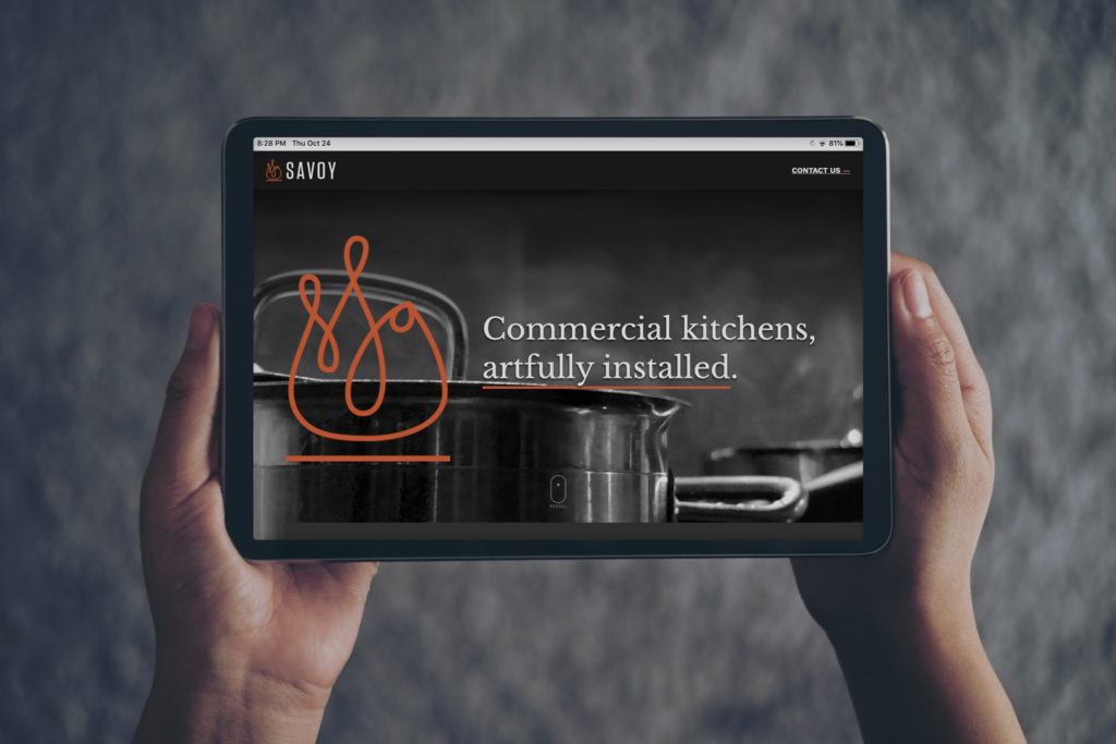 Savoy Website Design on a Tablet