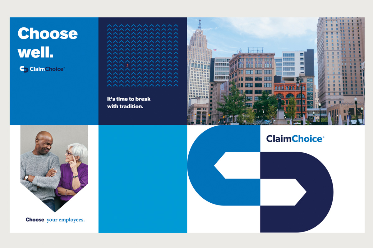 A ClaimChoice brand expression, part of the company's new branding