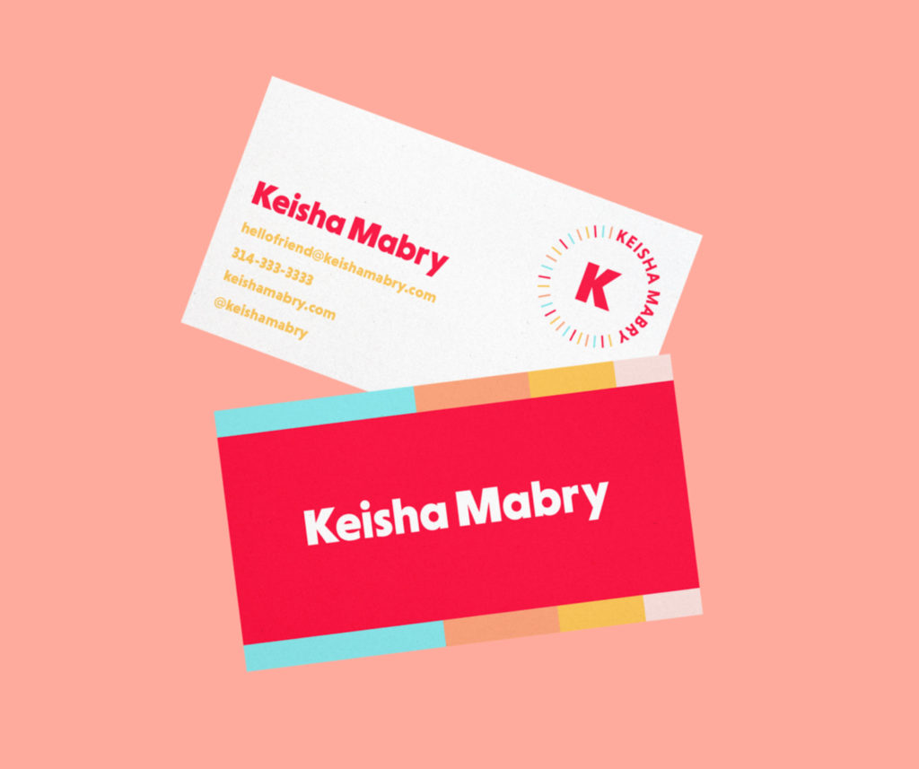 Keisha Mabry's branding on business cards