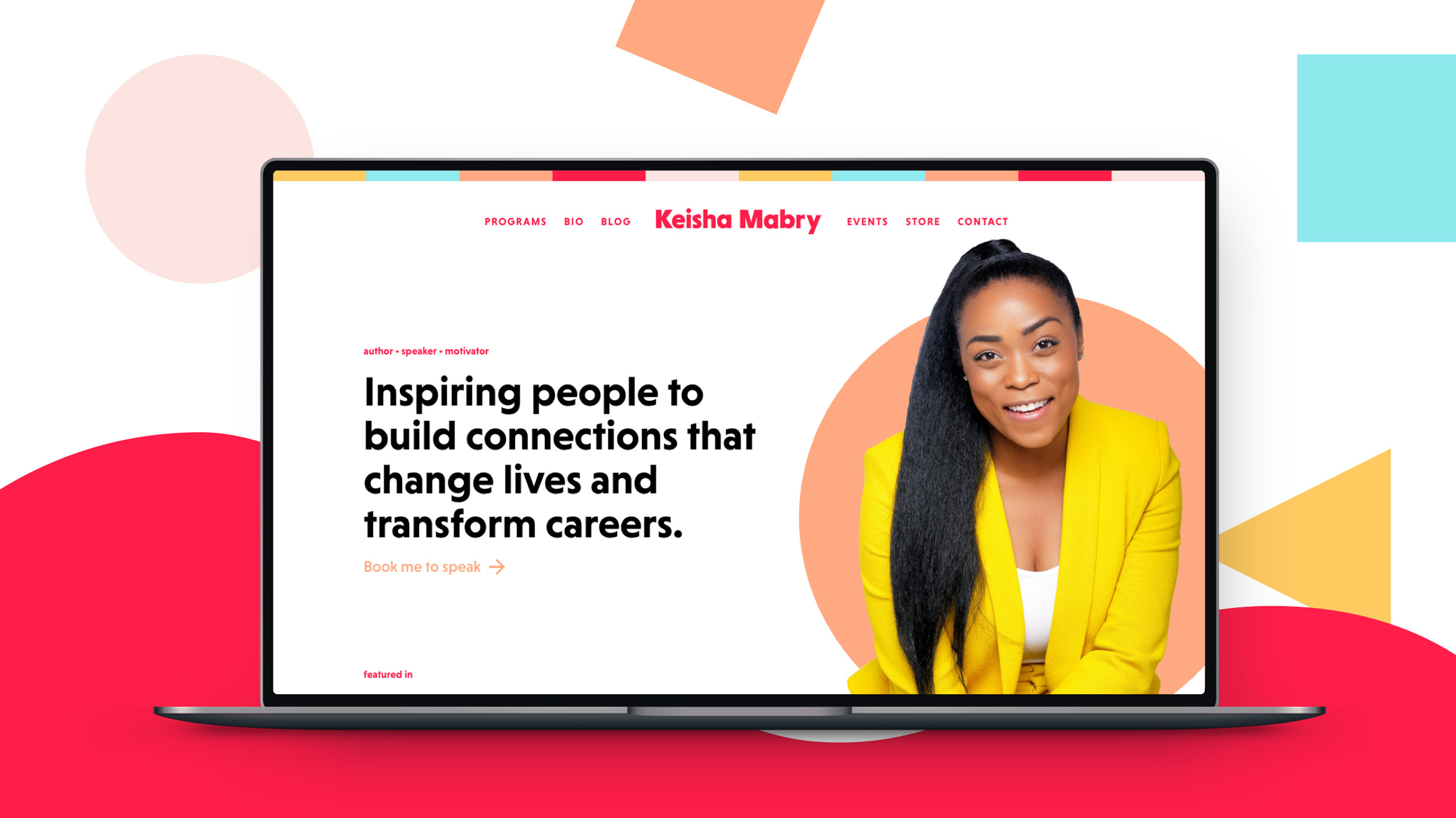 Keisha Mabry's new website design on a laptop