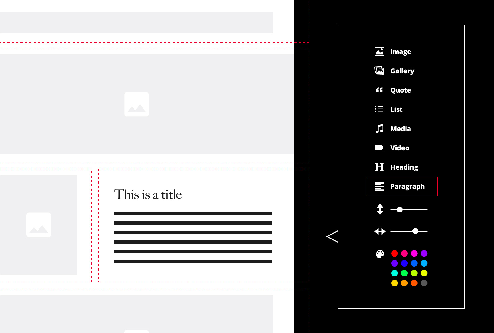 Illustration showing WordPress' Gutenberg editor for fintech web design