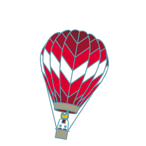 Animated illustration of a hot air balloon