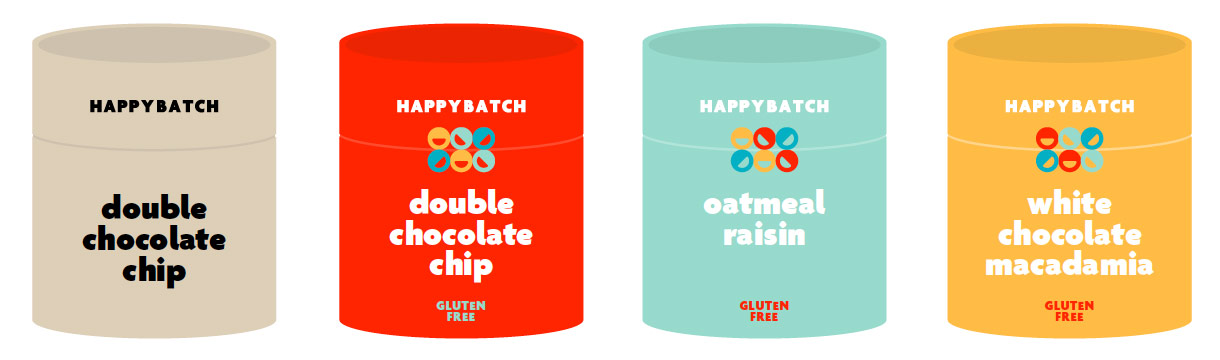 More early cookie packaging design options for Happy Batch