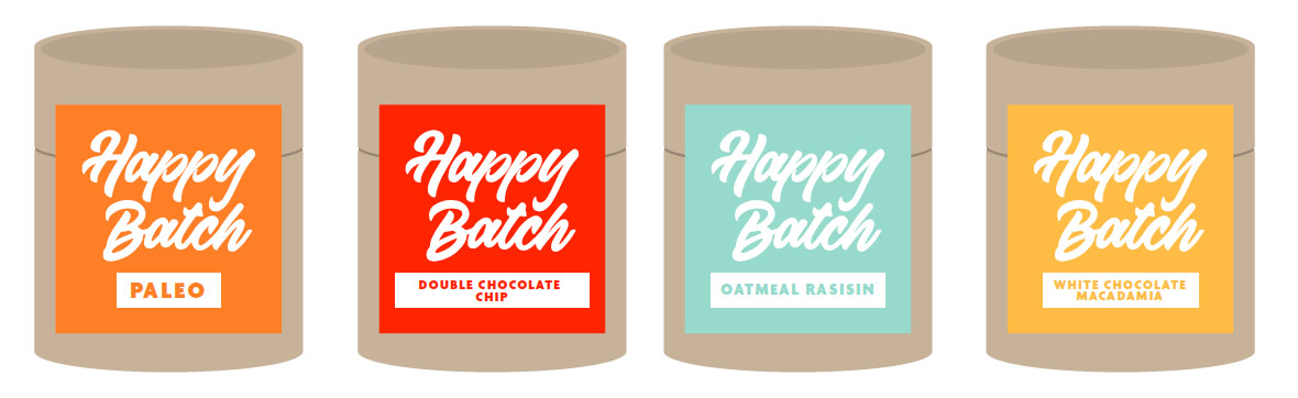 More cookie packaging design options early in the Happy Batch project