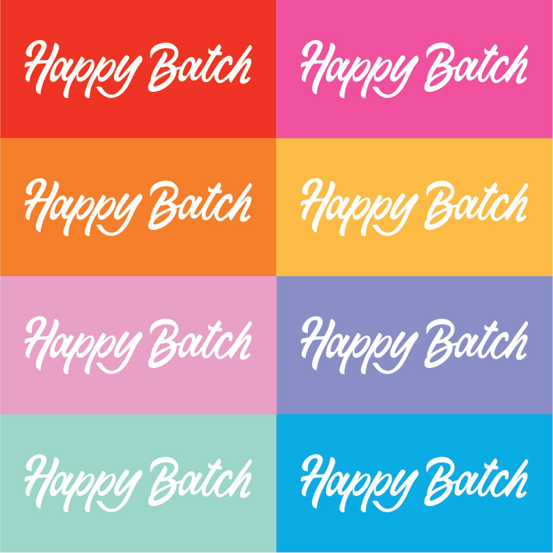 The Happy Batch cookie branding colors