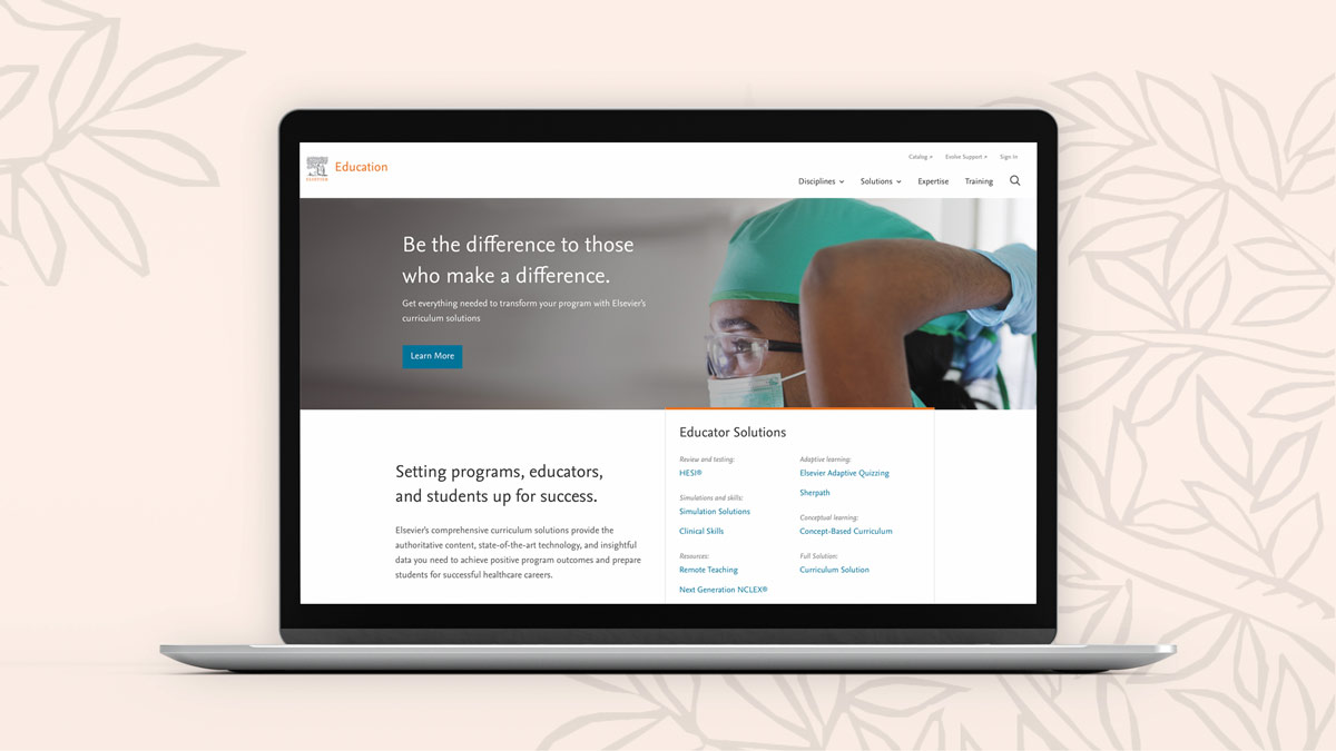The Elsevier Education site designed by Atomicdust