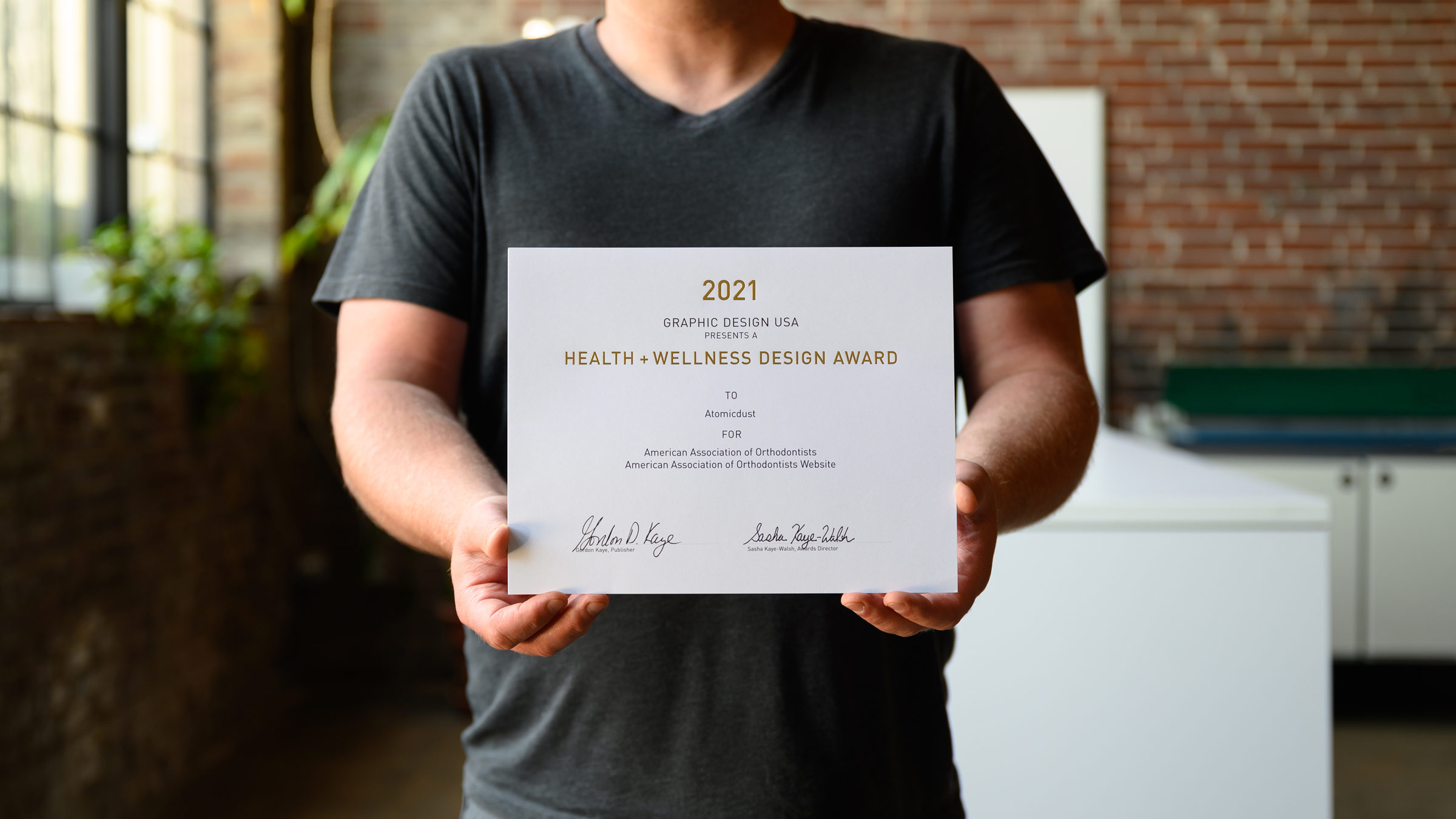 GDUSA Health and Wellness Design Awards certificates