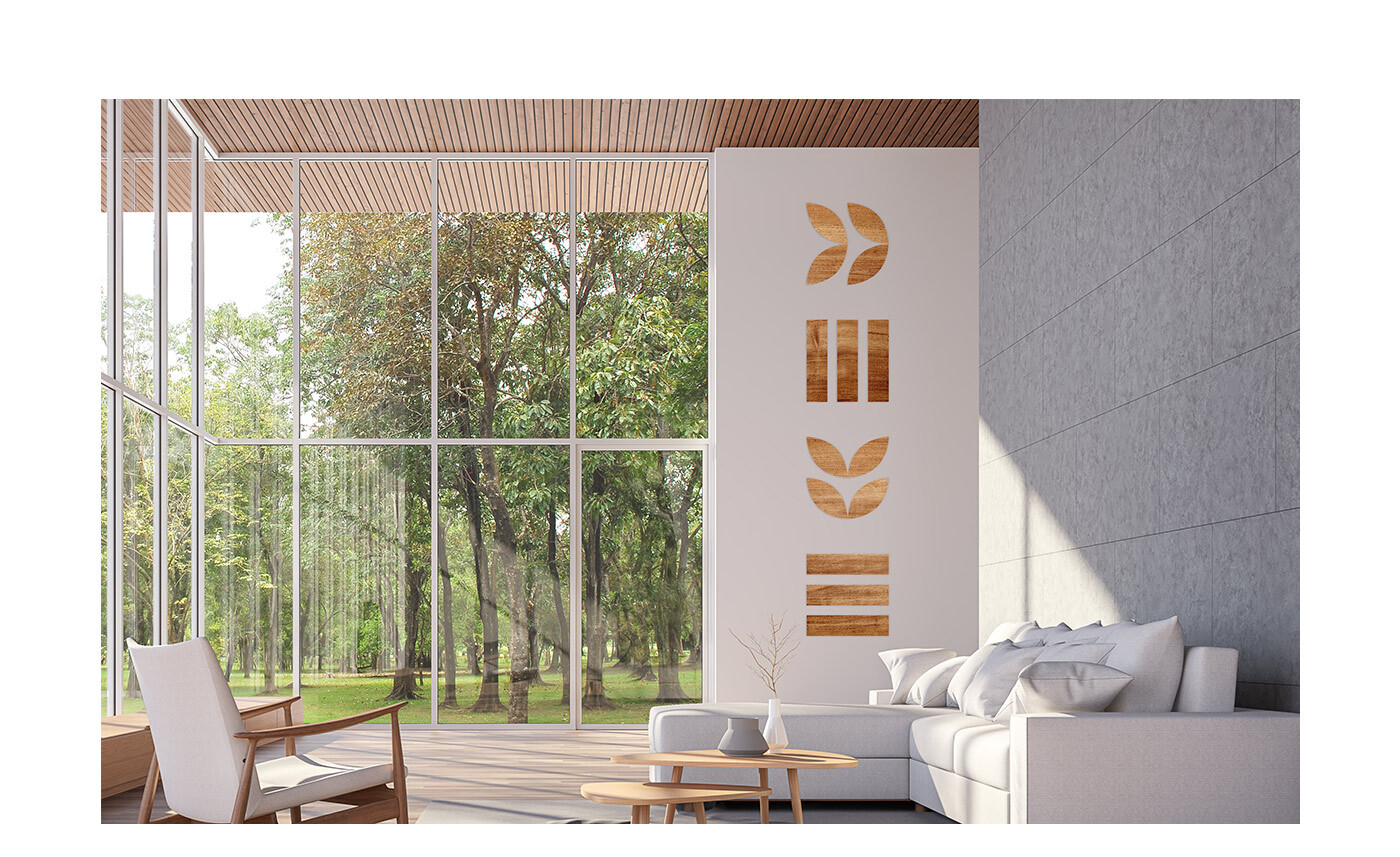 Creative expression of how the Terra residential development branding can be expressed through interiors
