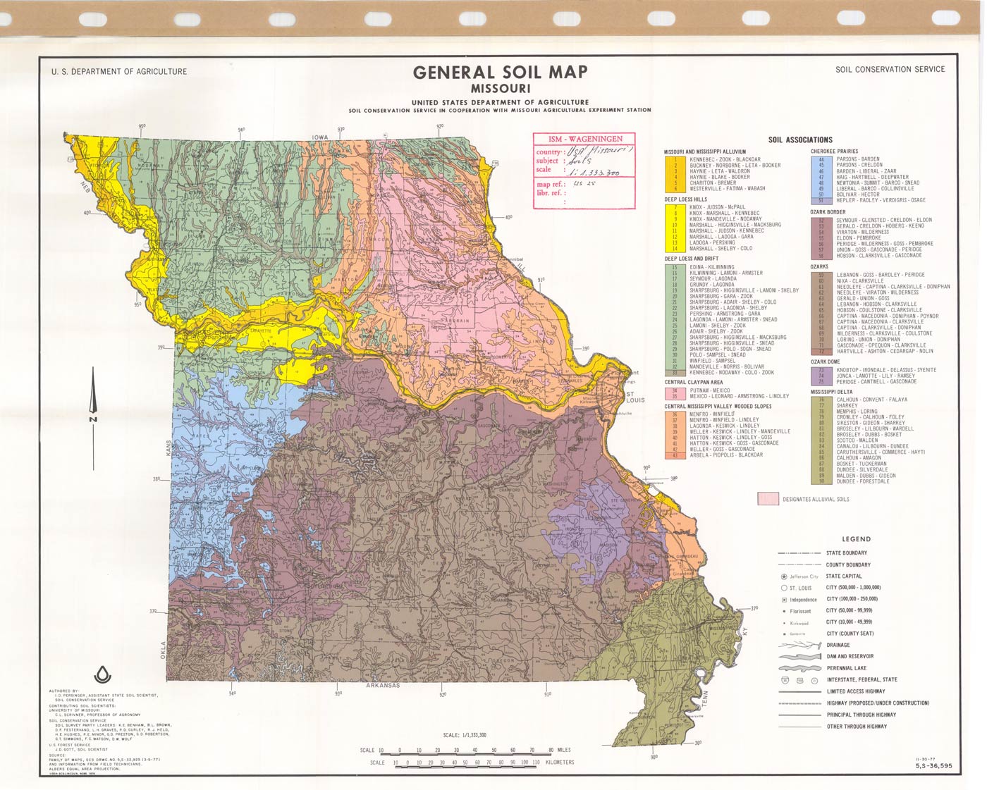 Map of Missouri soil types