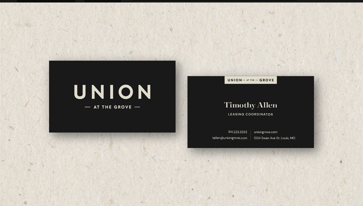 The Union brand in business card creative expressions