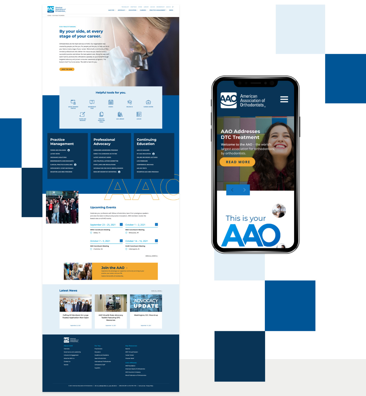 The AAO website is mobile responsive