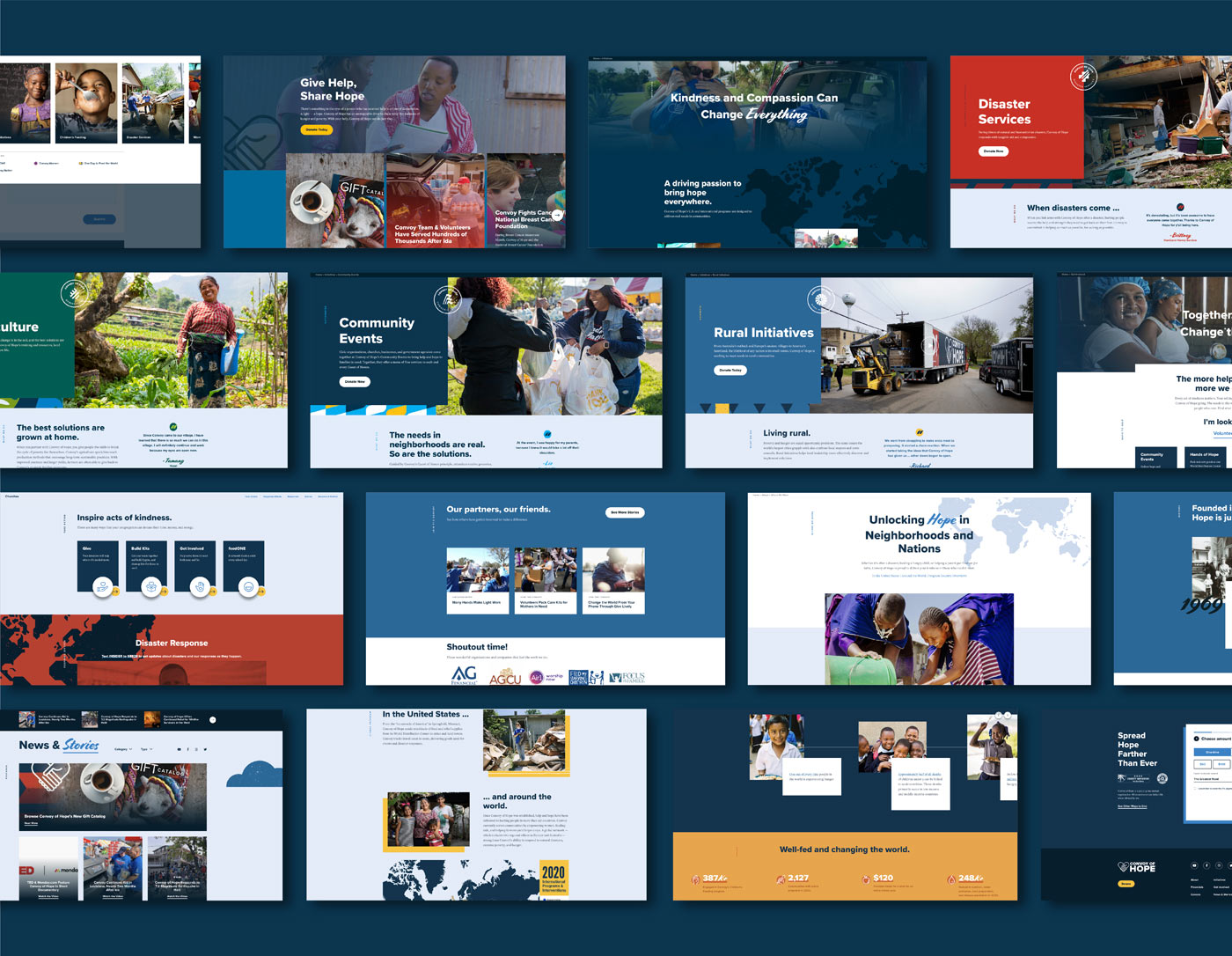 Page designs on Convoy of Hope's new website design