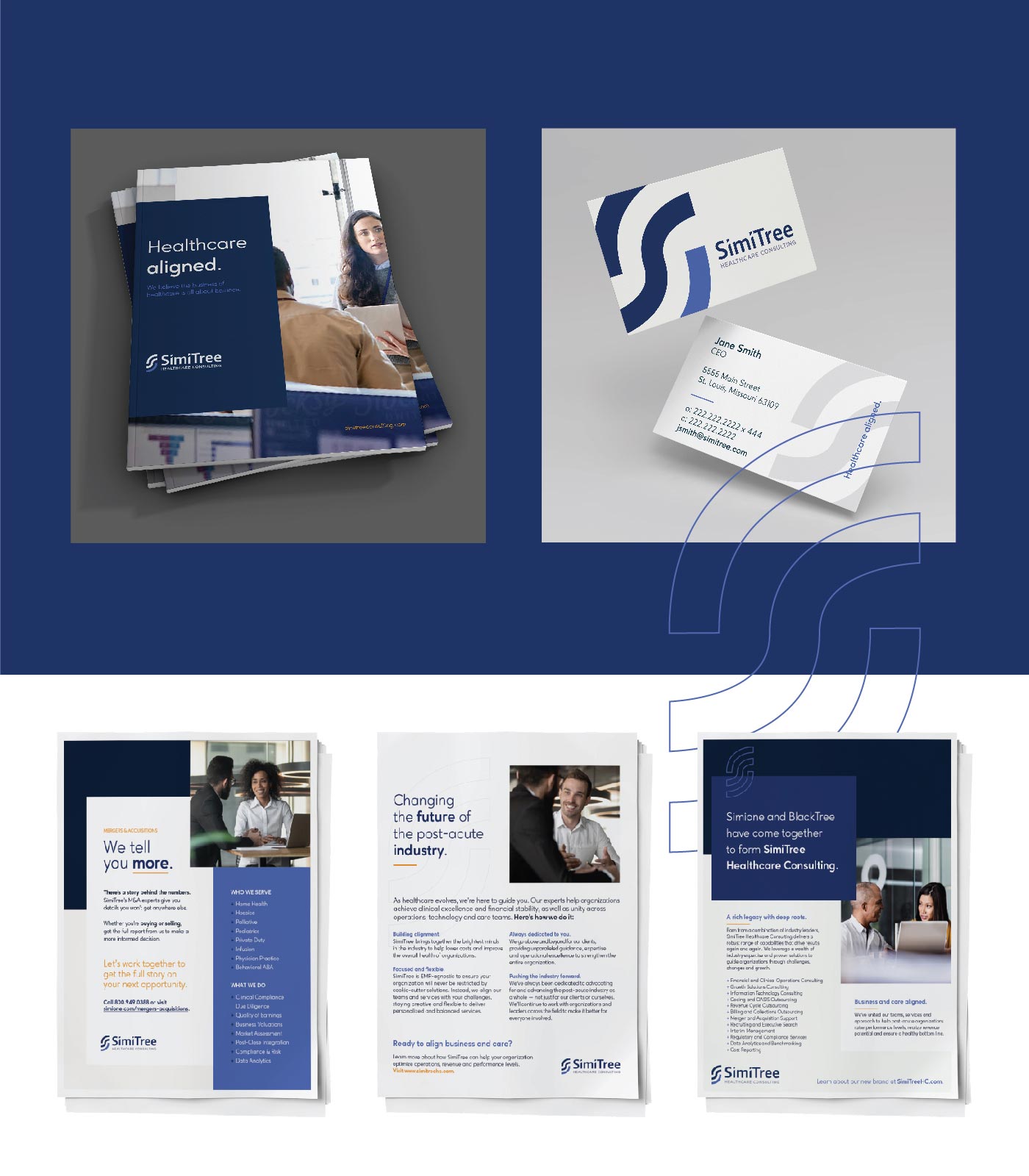 Sales collateral featuring the new SimiTree branding