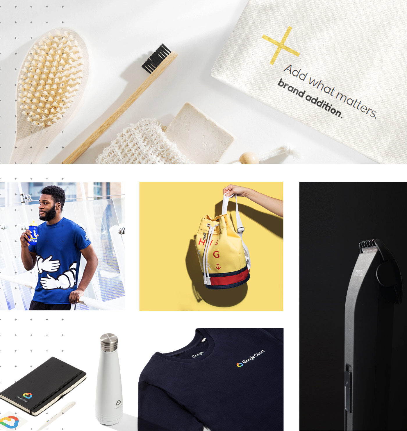 Examples of Brand Addition's promotional items portfolio