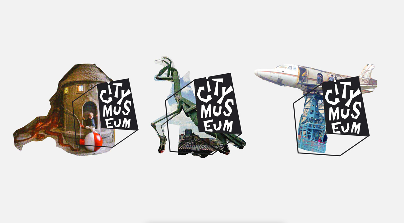 City Museum branding boxed logo creative expressions show the exhibits