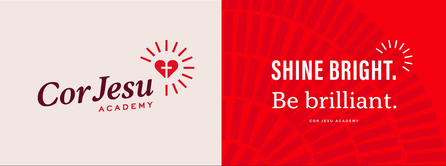 Cor Jesu Academy's new logo and tagline: Shine bright. Be brilliant.