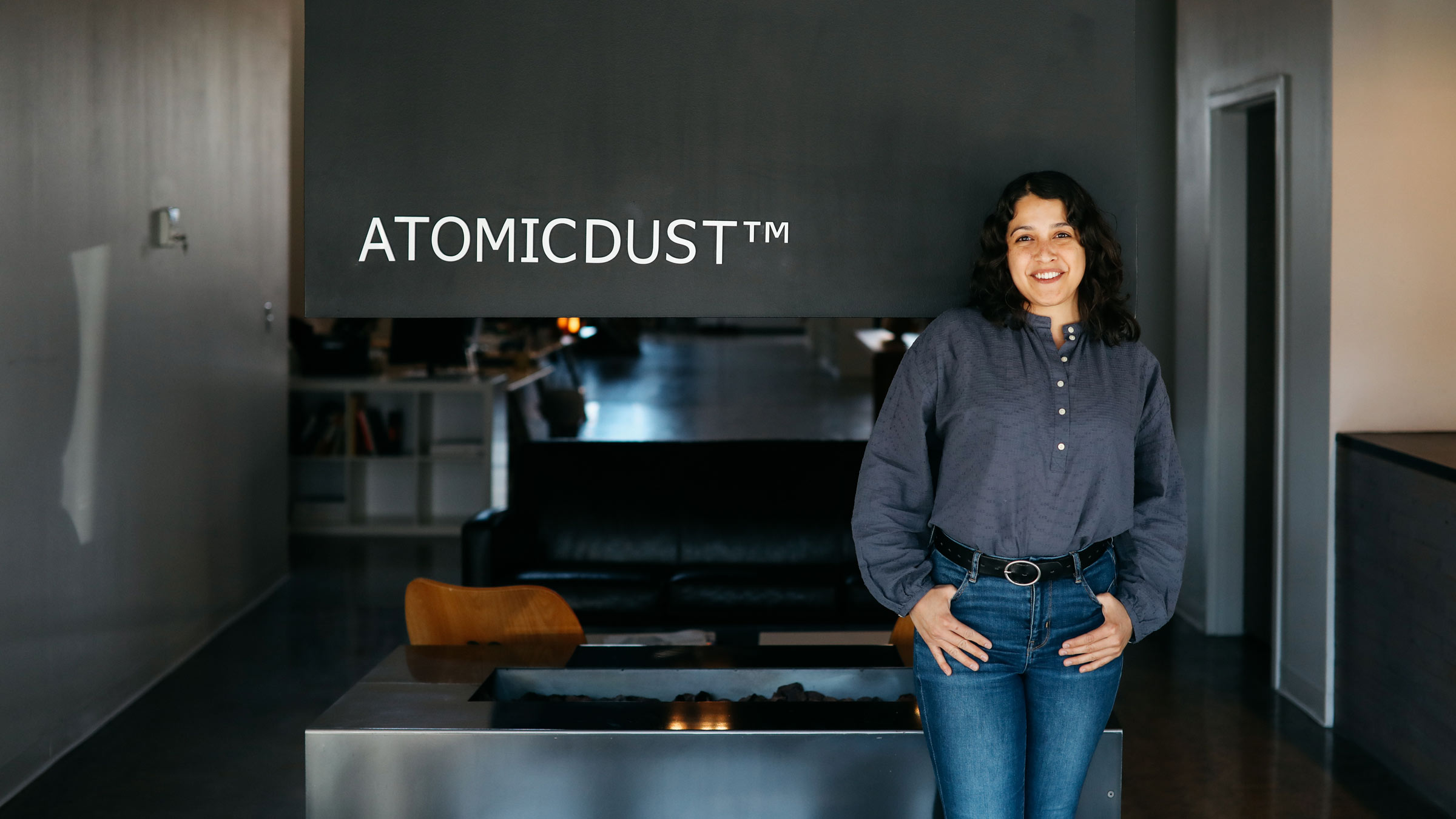 Account Manager Lauren Lowe in the Atomicdust office