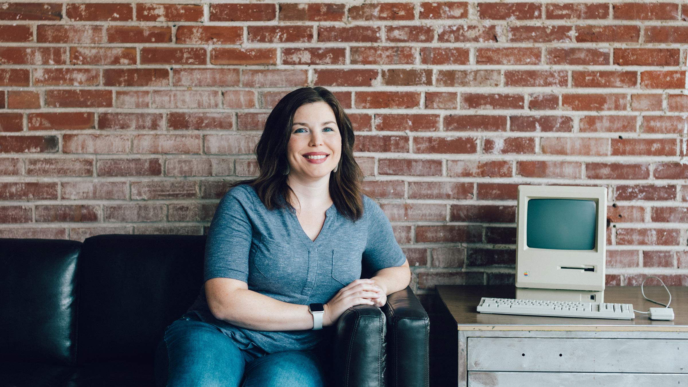 Senior Production Designer Melissa Welch in the Atomicdust office