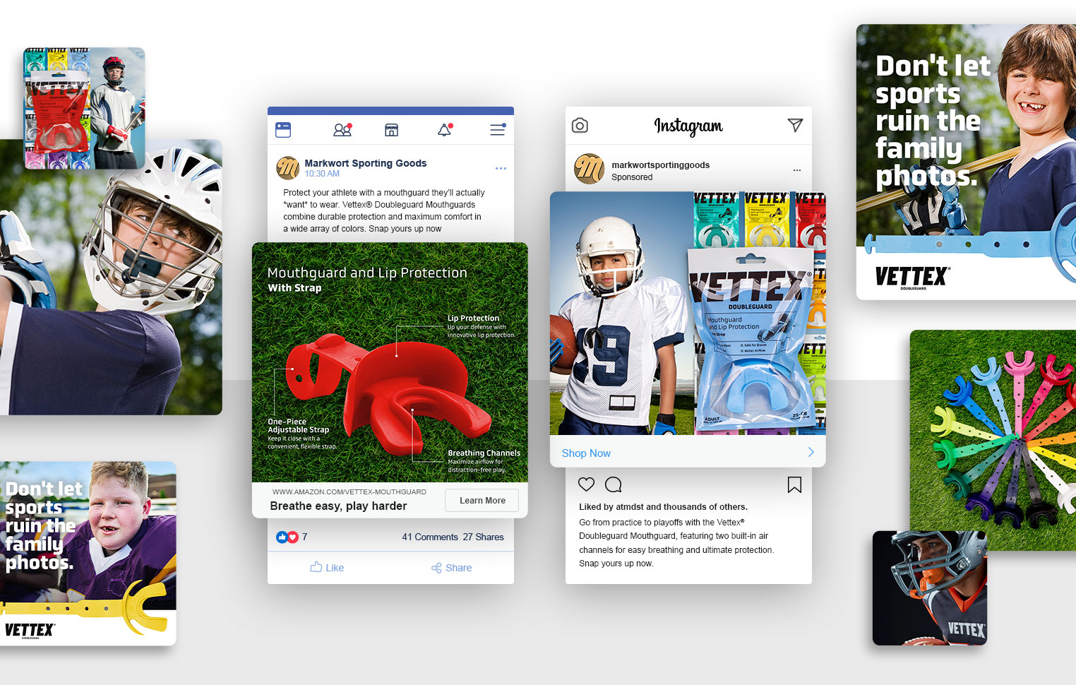 Paid social media ads on Facebook and Instagram promoting Vettex's