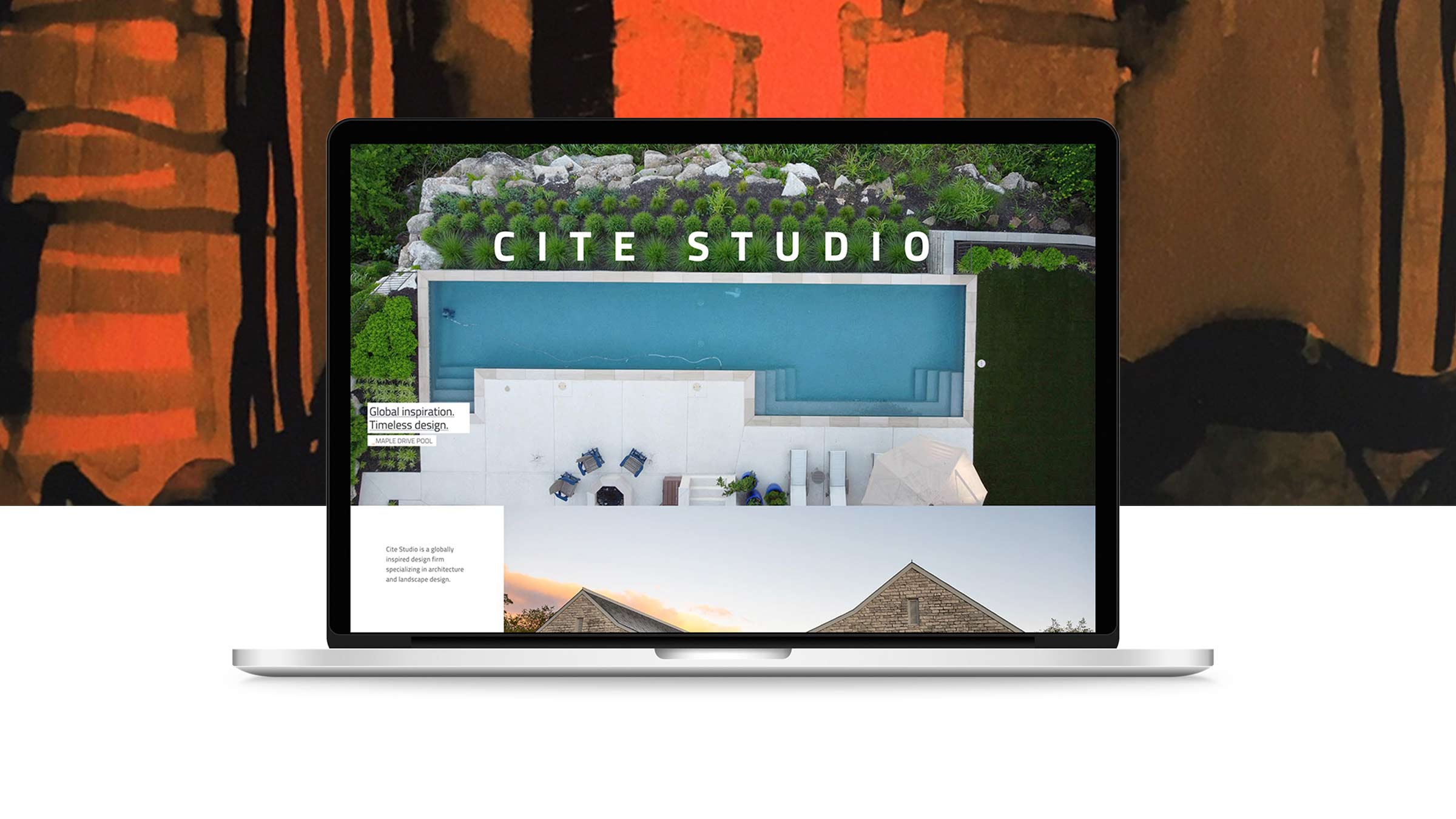 The Cite Studio architecture and landscape design website on a laptop