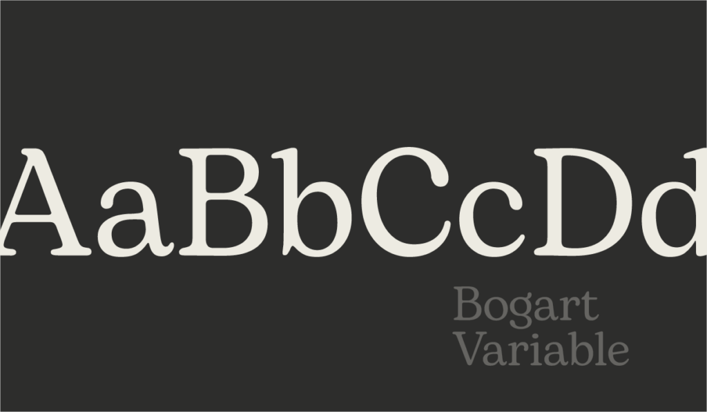 High Five Strategies brand typeface, Bogart Variable