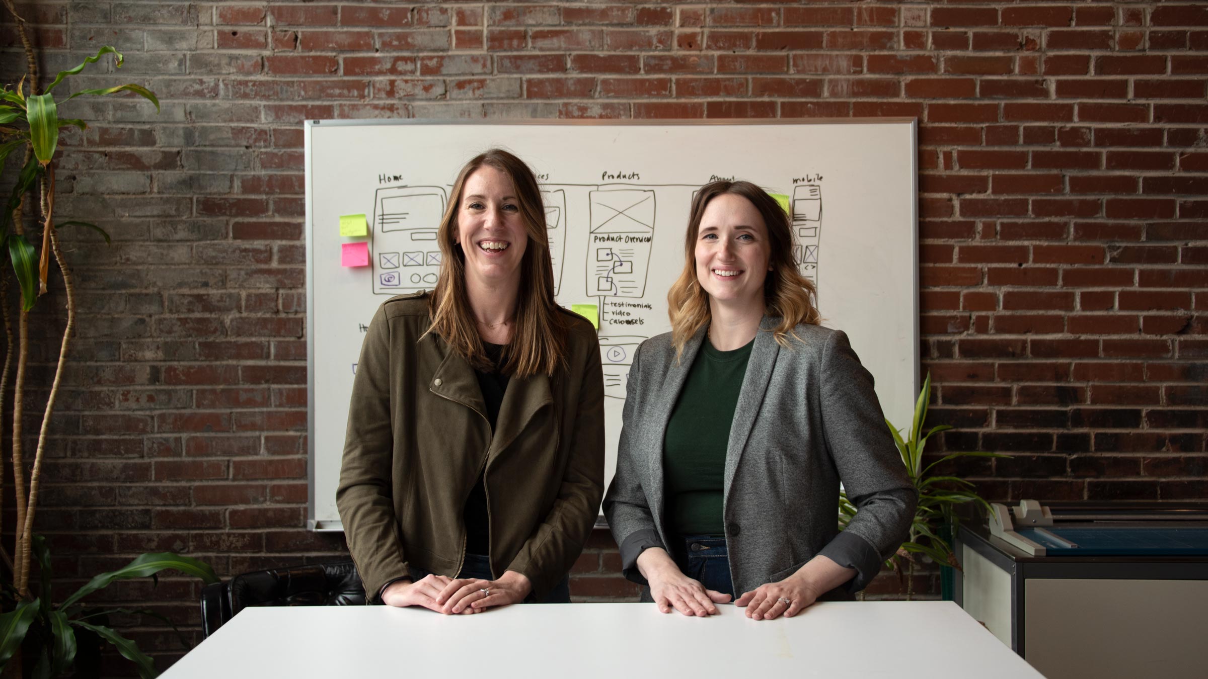 Atomicdust Creative Directors Katie Werges Pour and Beth Bennett in the office