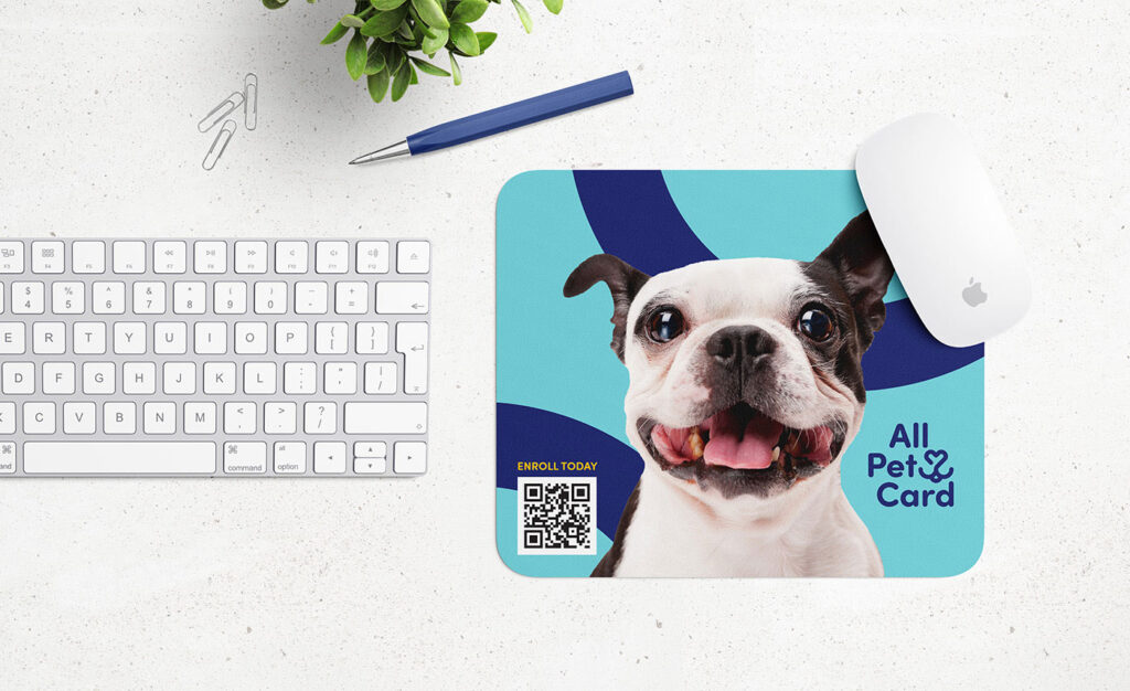 Mousepad with All Pet Card branding