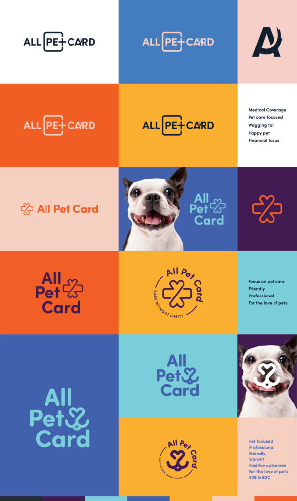 early brand color explorations for All Pet Card