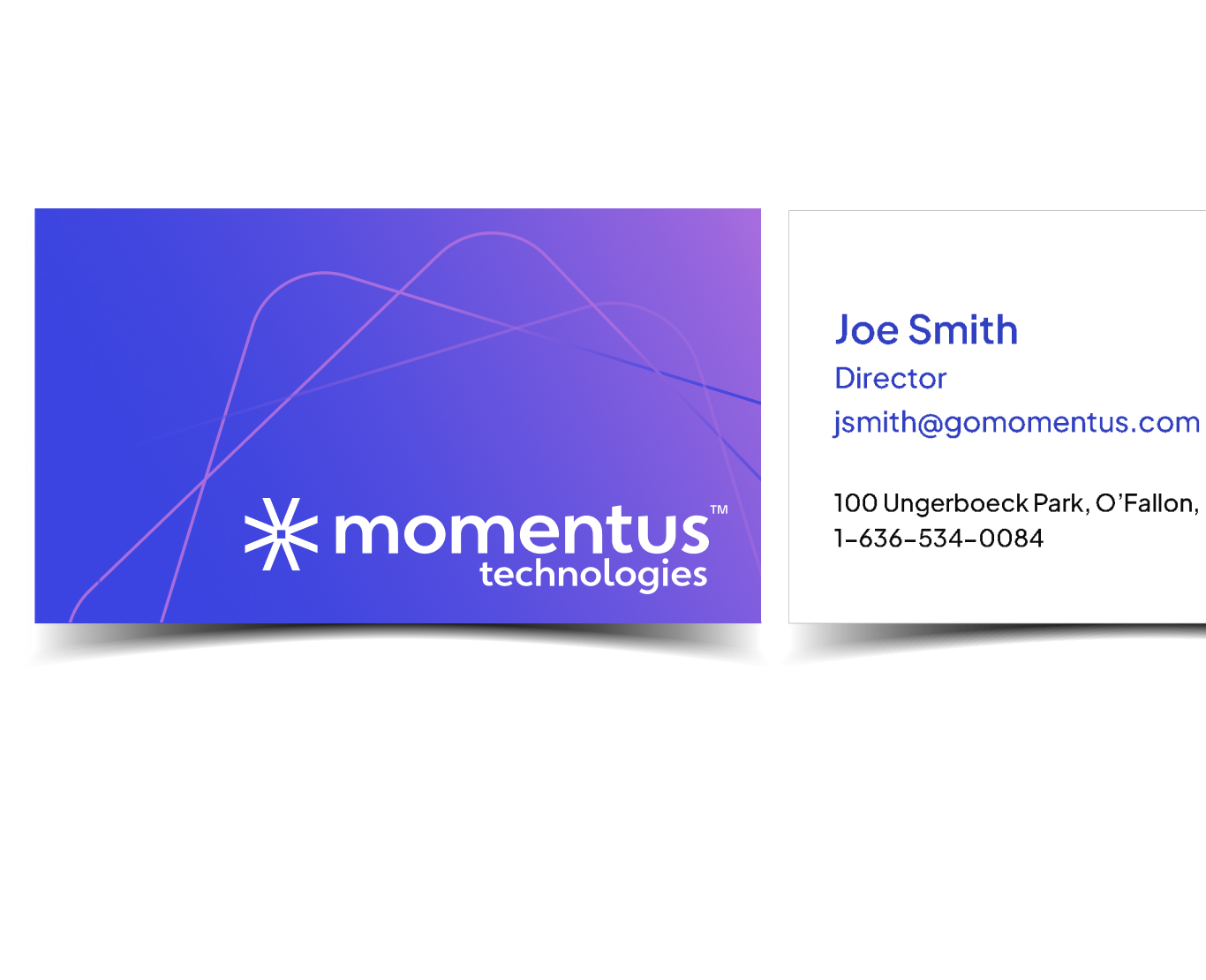 Momentus Technologies business cards front and back