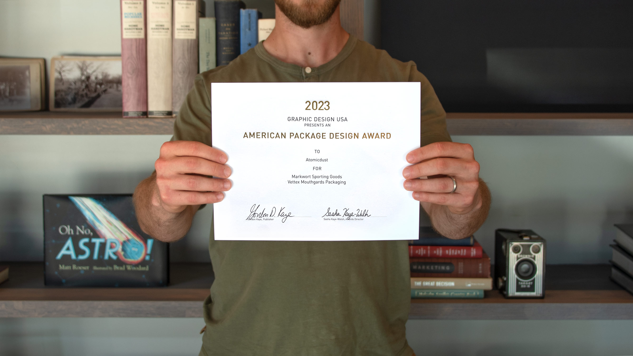 2023 Graphic Design USA American Package Design Award certificate