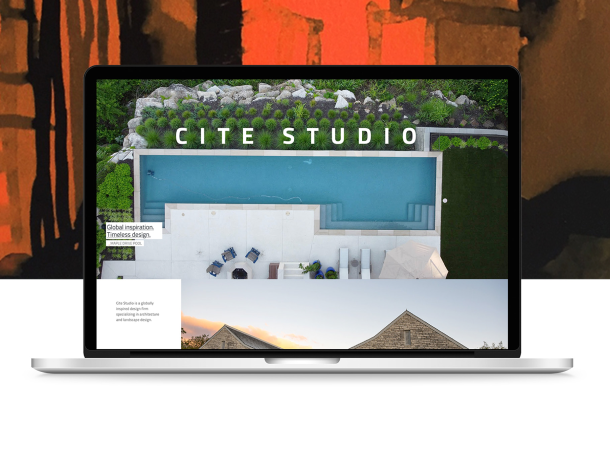 Cite Studio homepage on laptop