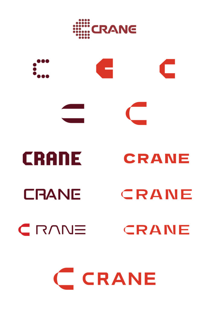 Explorations of potential new logos for Crane Agency