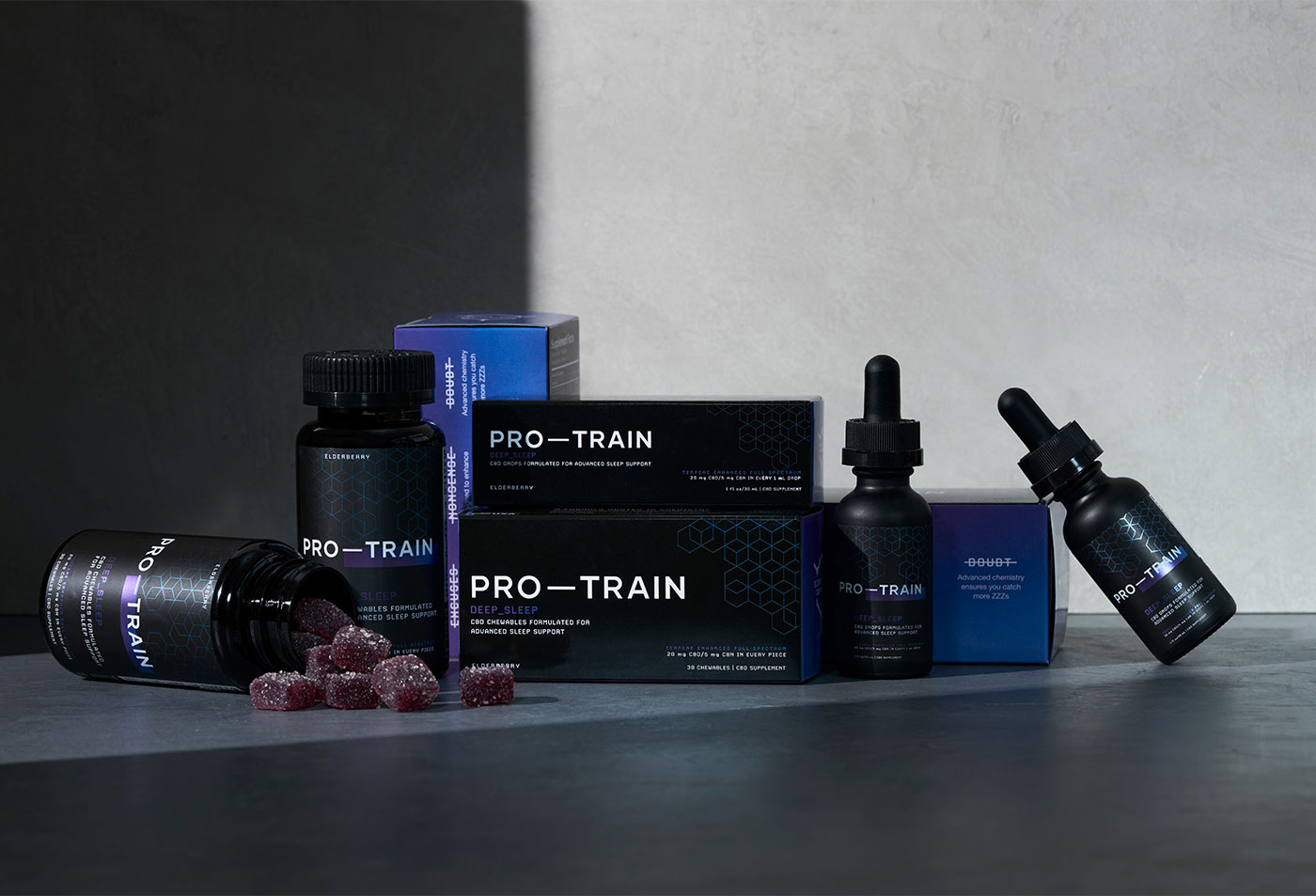 Pro-Train packaging design for the Deep Sleep line