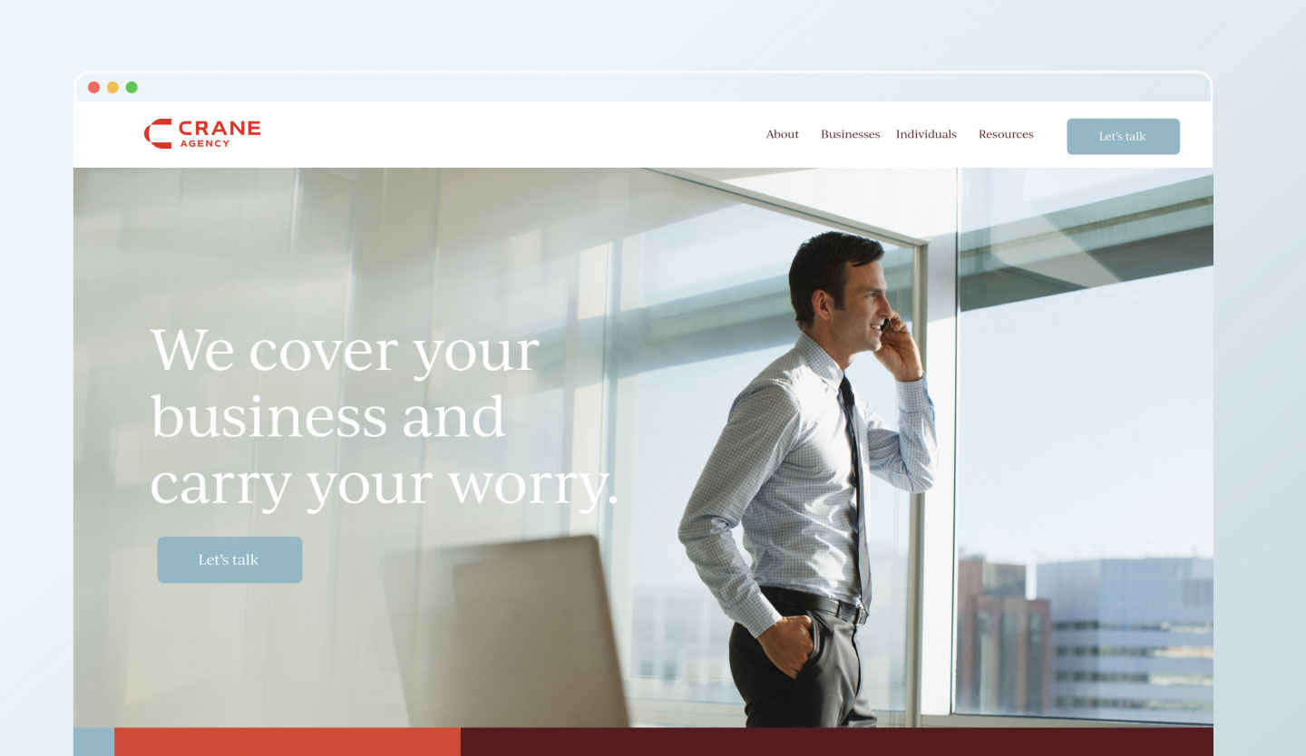 Crane Agency insurance website design