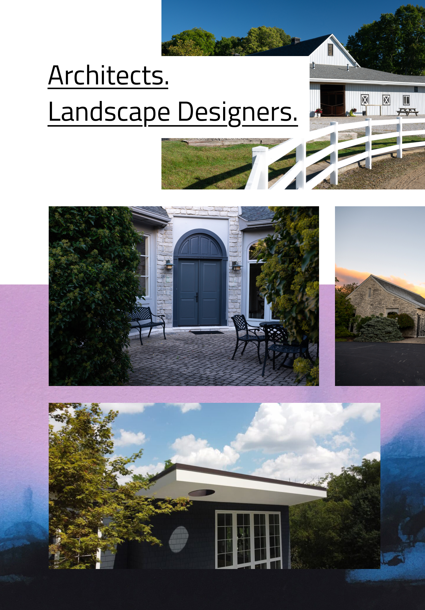 Images of various architectural styles that were used to inspire Cite Studio's website design