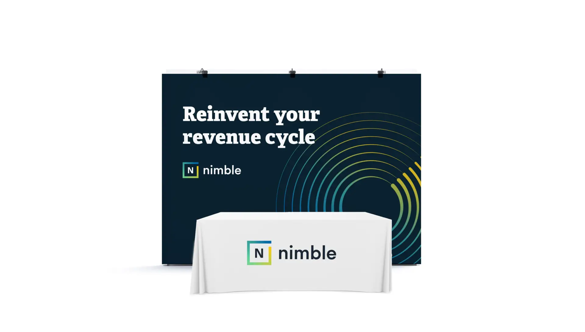 Branded tablecloth and conference poster